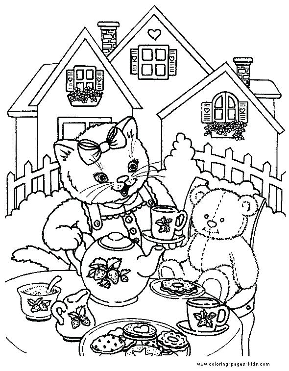 590x757 Tea Coloring Pages
