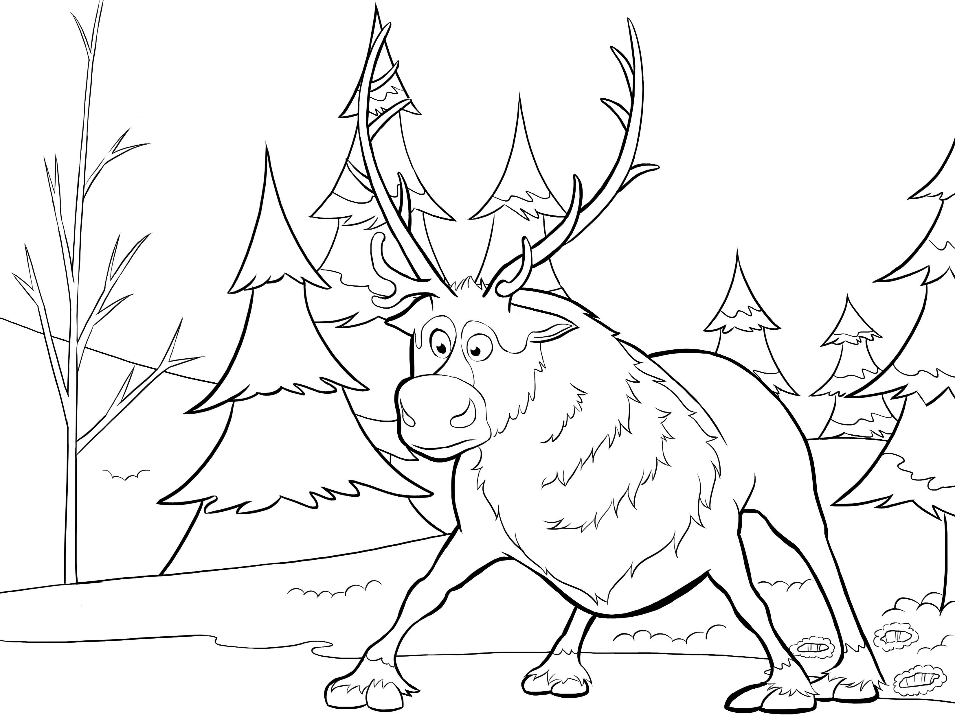 3300x2472 Frozen Coloring Pages Pdf Free Sven Page Book