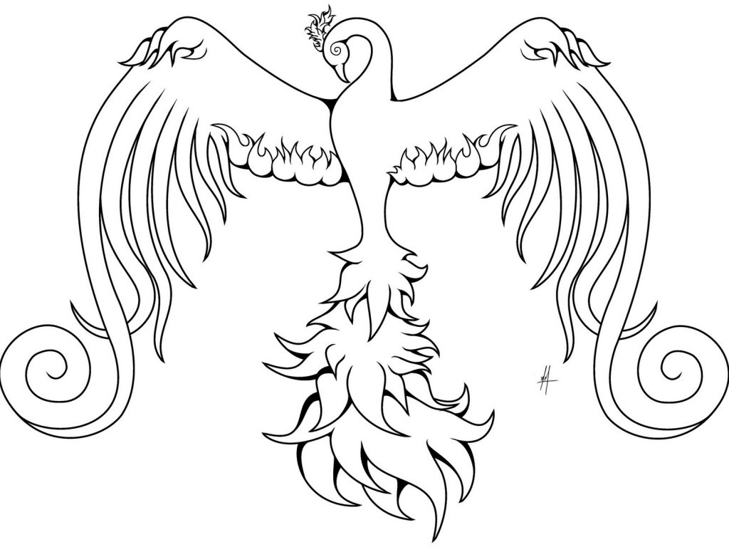 1024x768 Phoenix Coloring Pages 6
