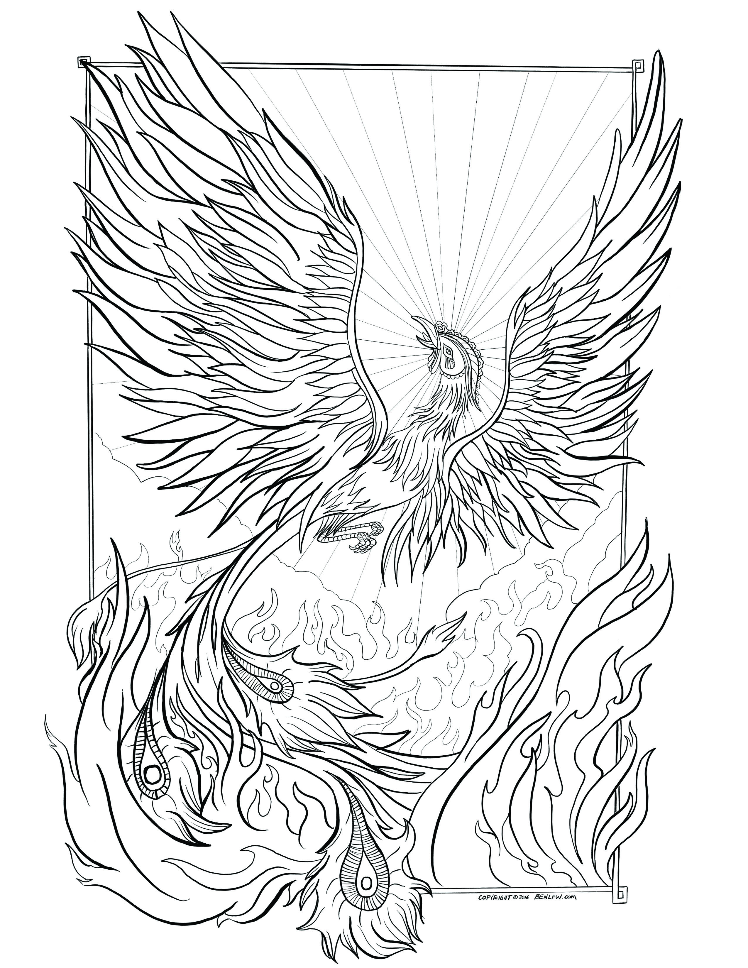 2550x3300 Rebirth Small To Phoenix Coloring Page