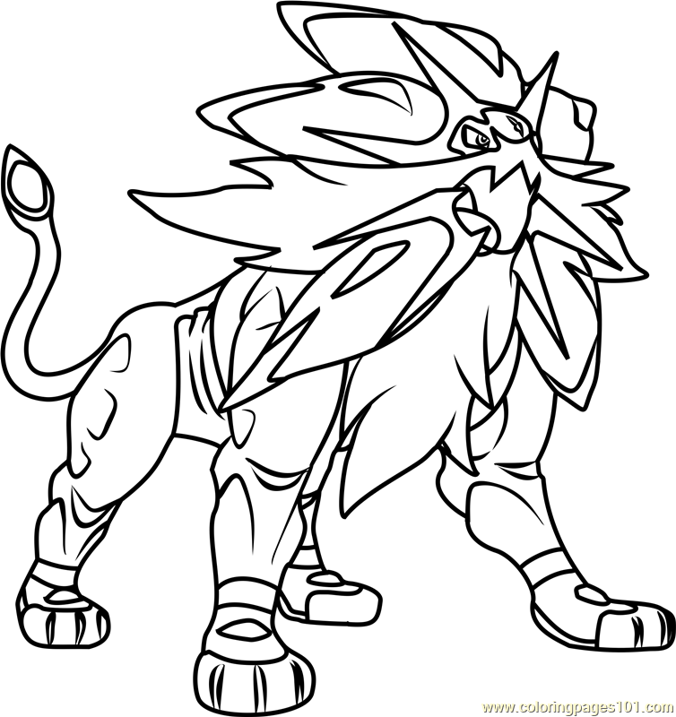 Solgaleo Pokemon Sun And Moon Coloring Page 754x800 Solgaleo Pokemon Sun And Moon Coloring Page