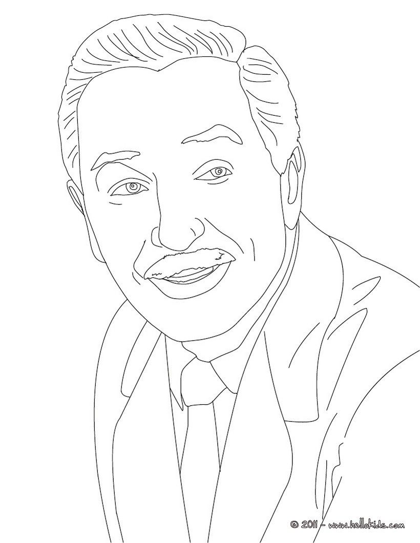 820x1060 Walt Disney Portrait Coloring Page History Coloring Sheets