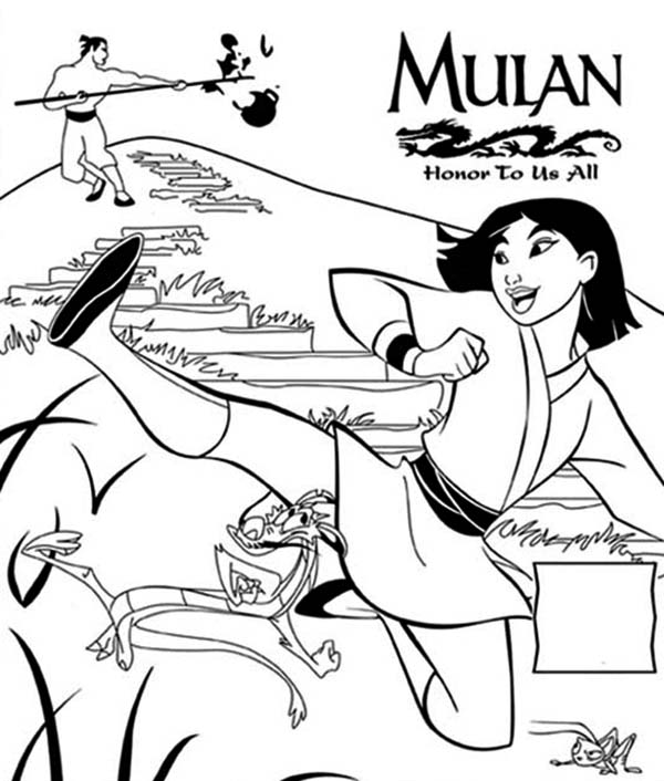600x706 Mulan Movie Poster, Honor To Us All Coloring Page
