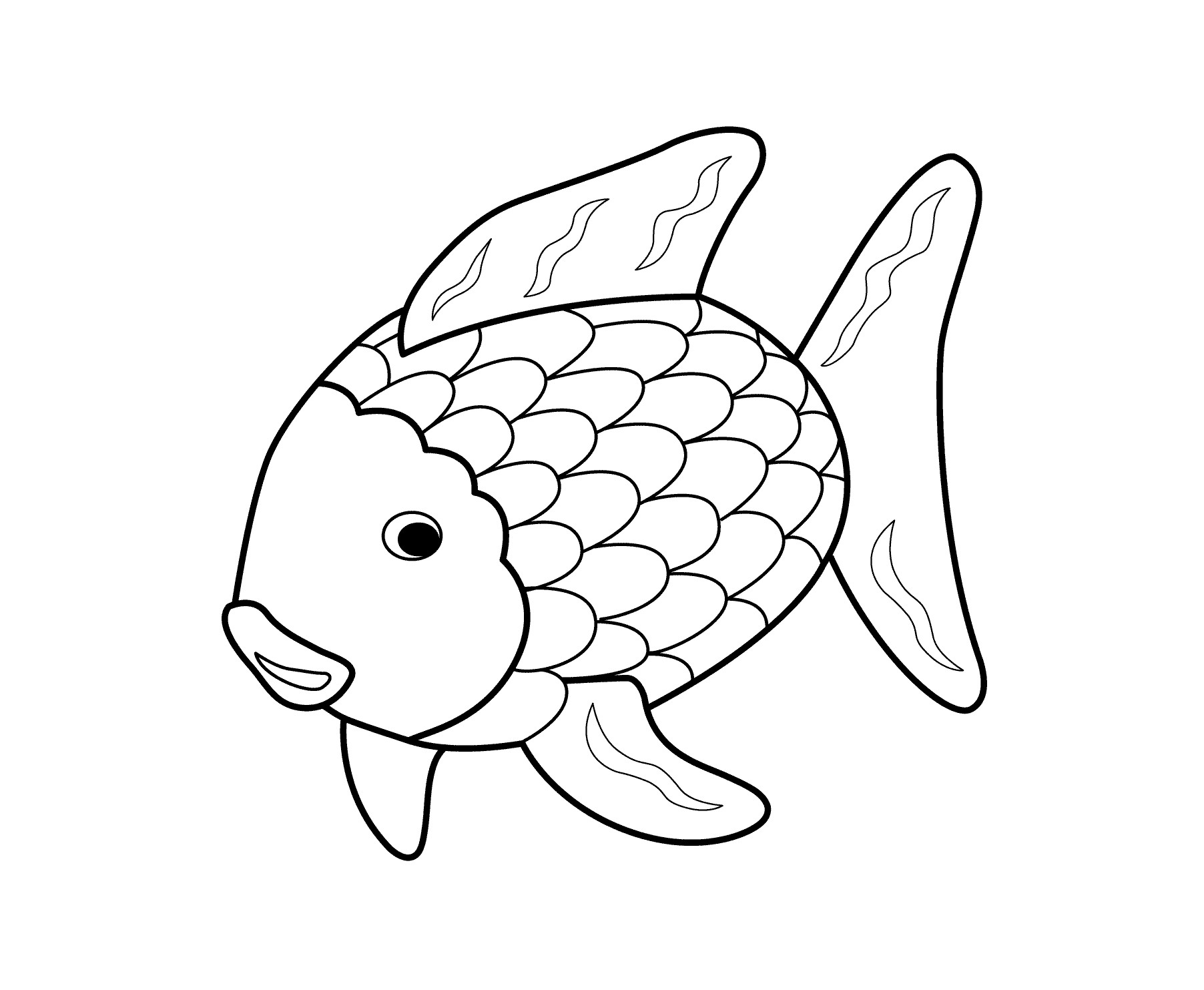 Easy Coloring Pages Of Fish Fresh Rainbow Fish Coloring Page 1804x1483 Easy Coloring Pages Of Fish Fresh Rainbow Fish Coloring Page
