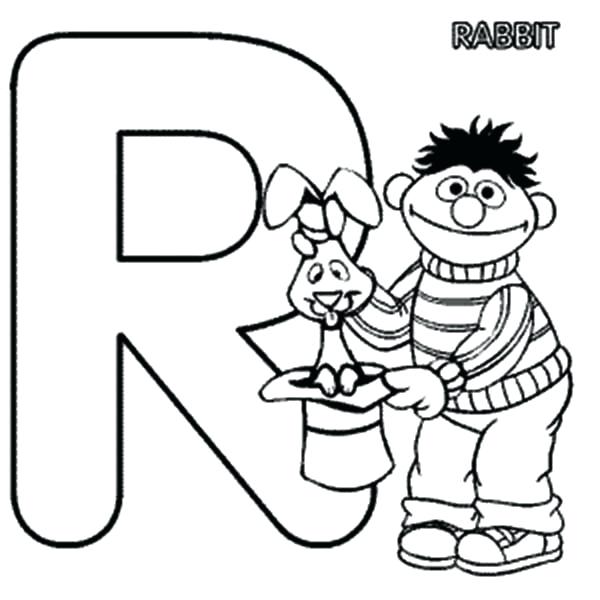 600x600 Learn Letter R For Rabbit In Sesame Street Coloring Page Bulk