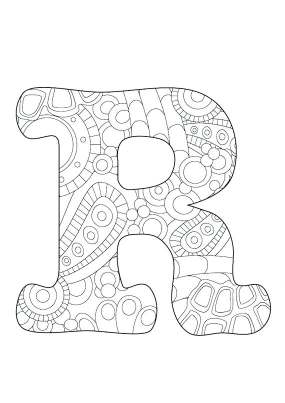 570x806 Letter R Coloring Sheet Letter R Funky By On Letter Colouring