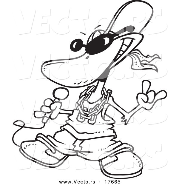 Vector Of A Cartoon Duck Rapper 600x620 Vector Of A Cartoon Duck Rapper
