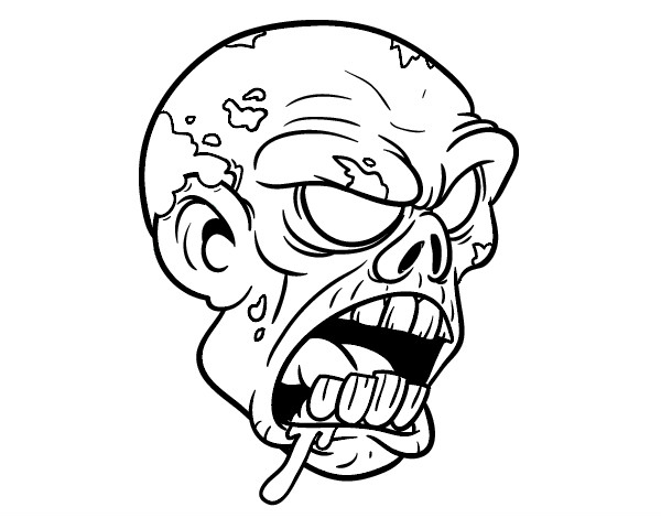 Scary Zombie Coloring Pages Scary Coloring Pages Zombie Face 600x470 Scary Zombie Coloring Pages Scary Coloring Pages Zombie Face