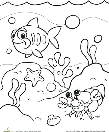 350x424 Sea Coloring Pages Worksheets Under The Sea Coloring Page Sea