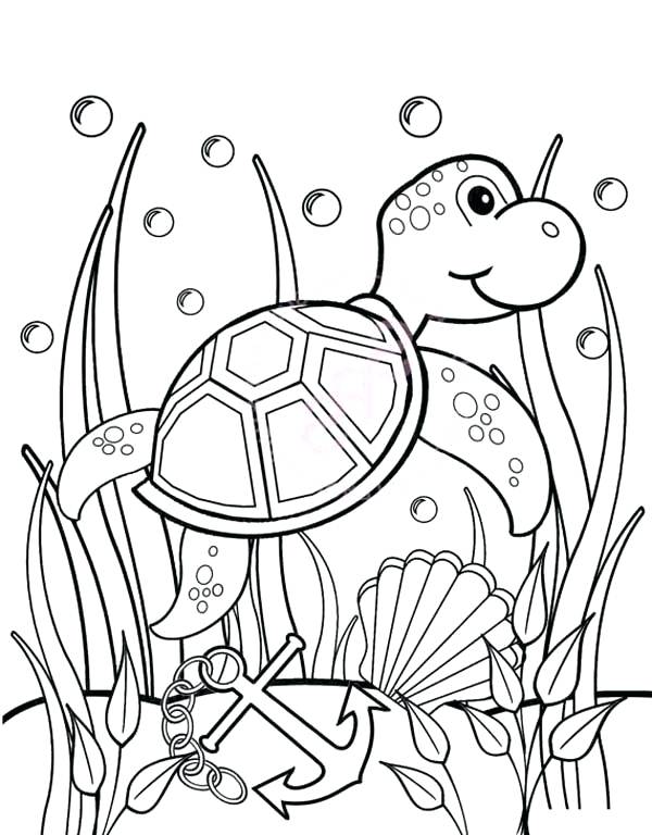600x768 Coloring Page Turtle Under The Sea Coloring Pages Under The Sea