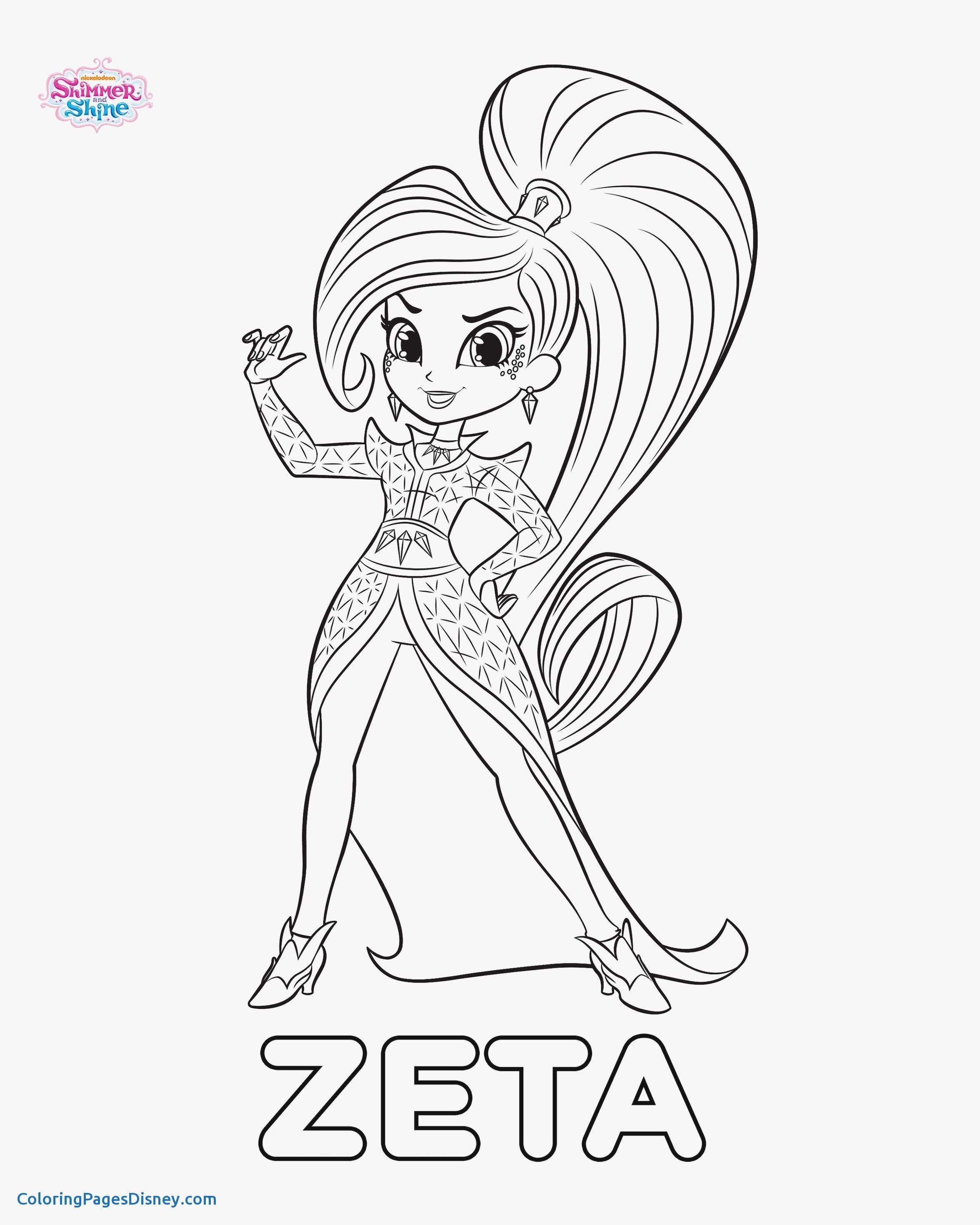 2352x2940 Shimmer And Shine Coloring Pages Fresh Image Zeta The Sorceress