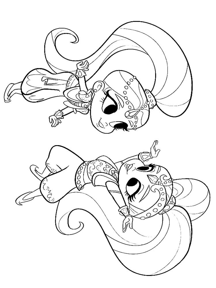 750x1000 Shimmer And Shine Coloring Pages. Free Printable Shimmer And Shine