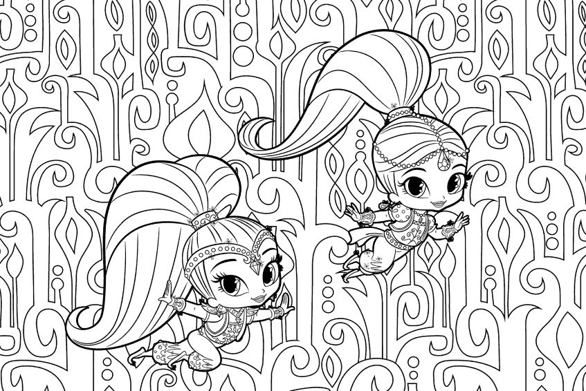 847x566 Shimmer And Shine Coloring Pages Pattern Drawing Board Weekly