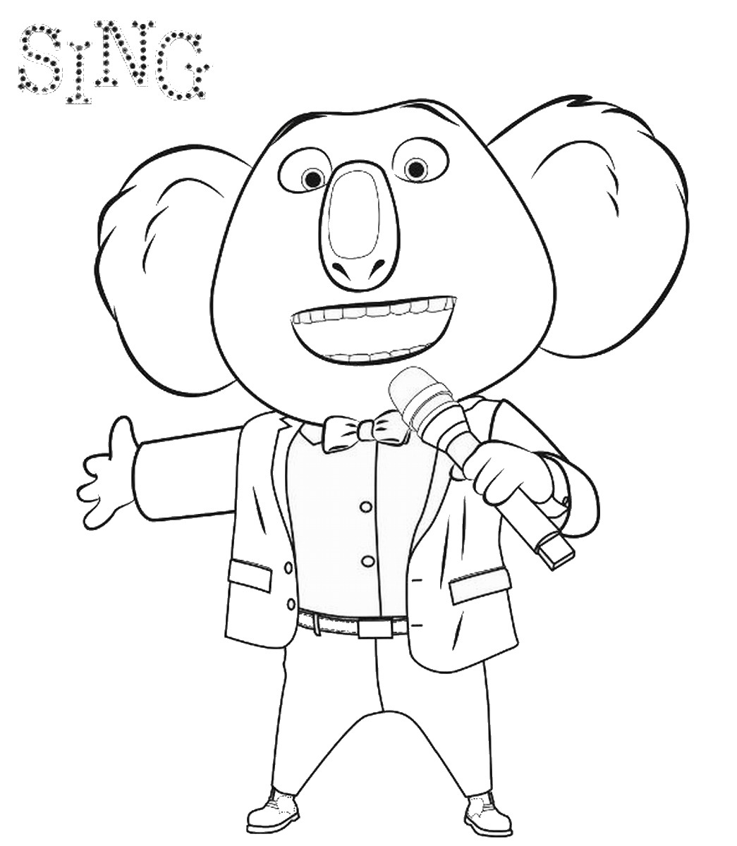 Sing Movie Coloring Pages Music Theme Birthday Party 1045x1200 Sing Movie Coloring Pages Music Theme Birthday Party