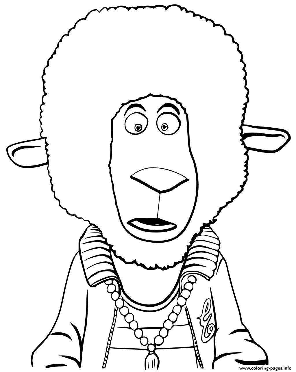 Eddie Noodleman Sheep From Sing Animation Coloring Pages Printable 1024x1288 Eddie Noodleman Sheep From Sing Animation Coloring Pages Printable