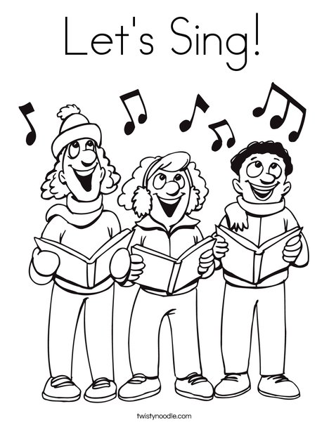 Let's Sing Coloring Page 468x605 Let's Sing Coloring Page