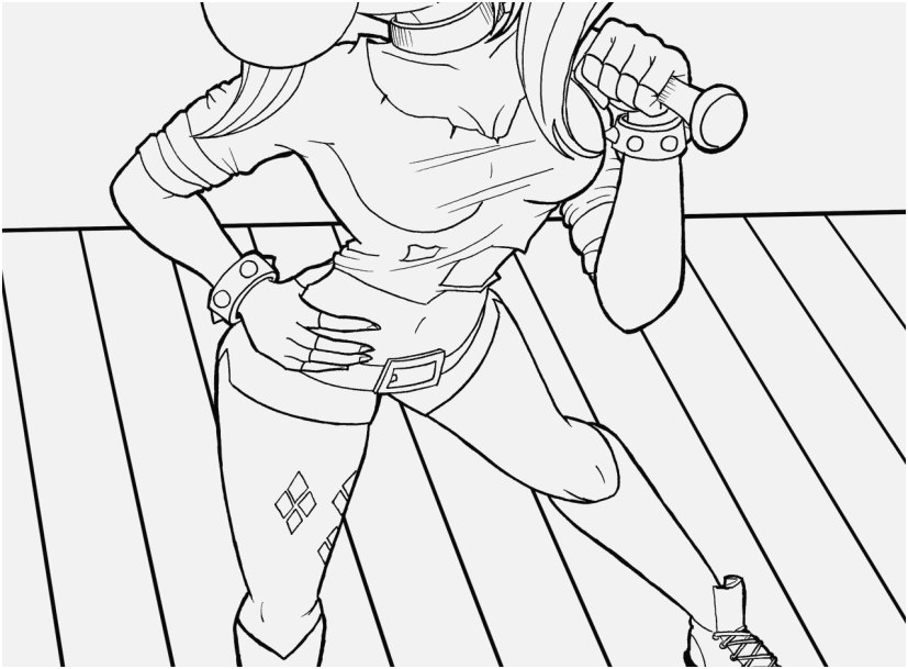 827x609 Harley Quinn Coloring Pages Printable View Harley Suicide Squad By
