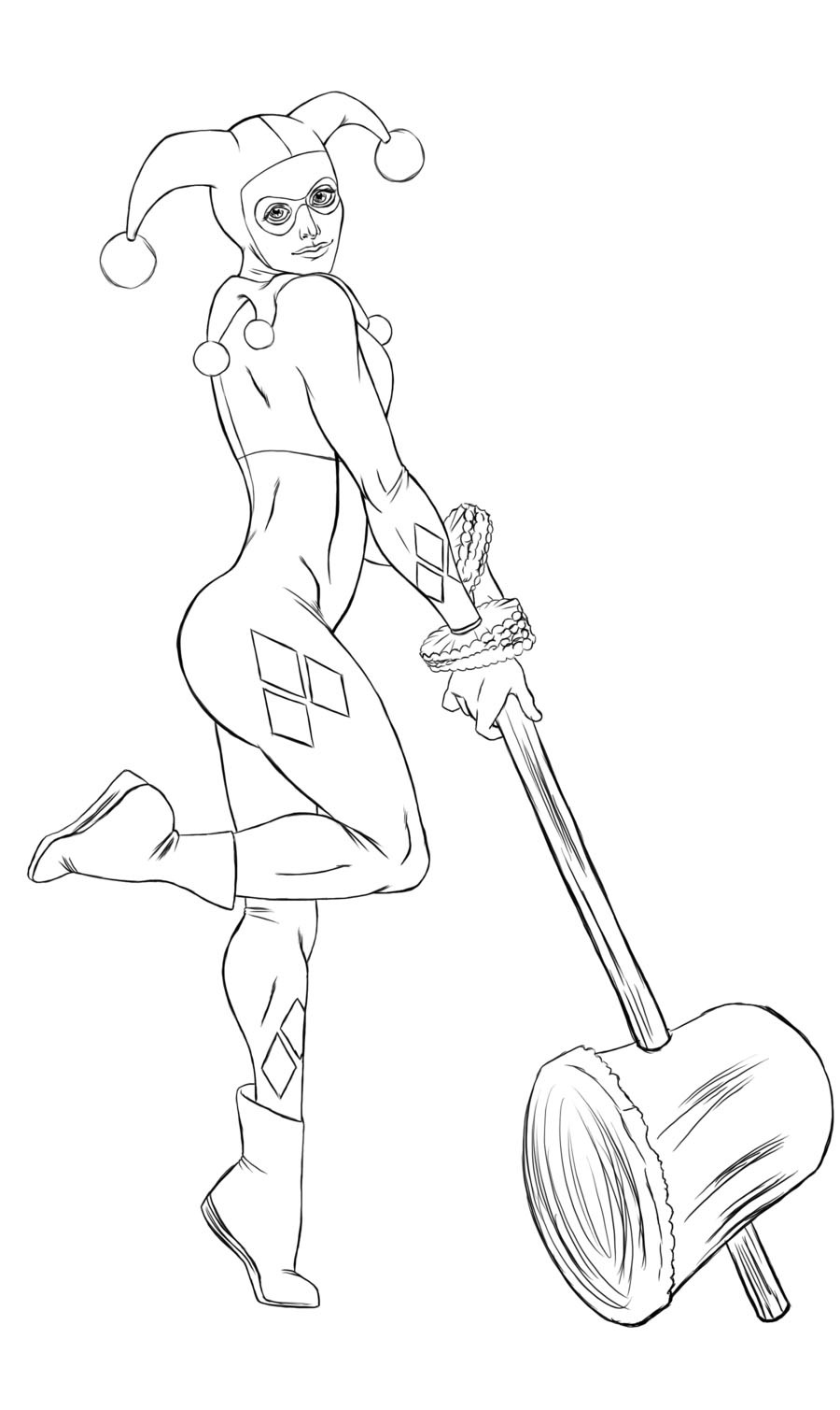 900x1509 Suicide Squad Coloring Pages Best For Kids Harley In Quinn Page