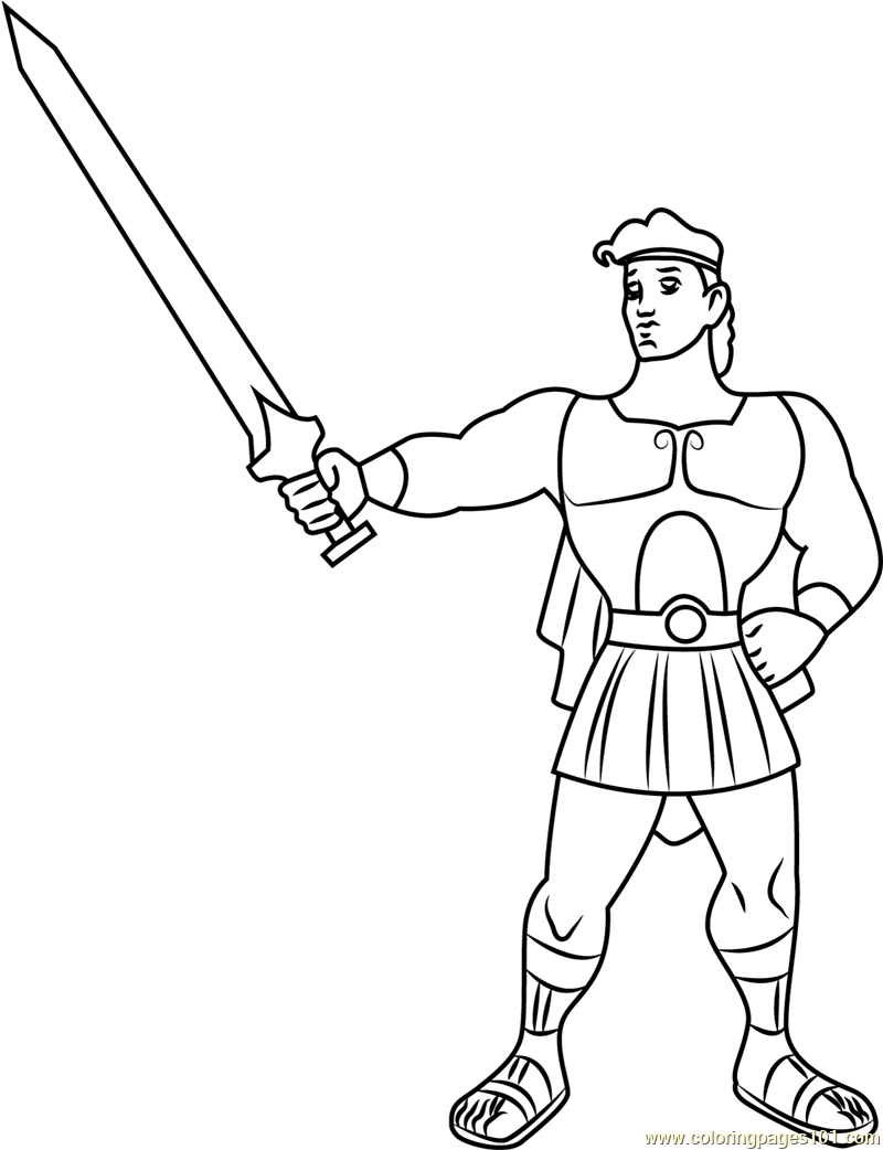 Hercules Show His Sword Coloring Page 800x1042 Hercules Show His Sword Coloring Page
