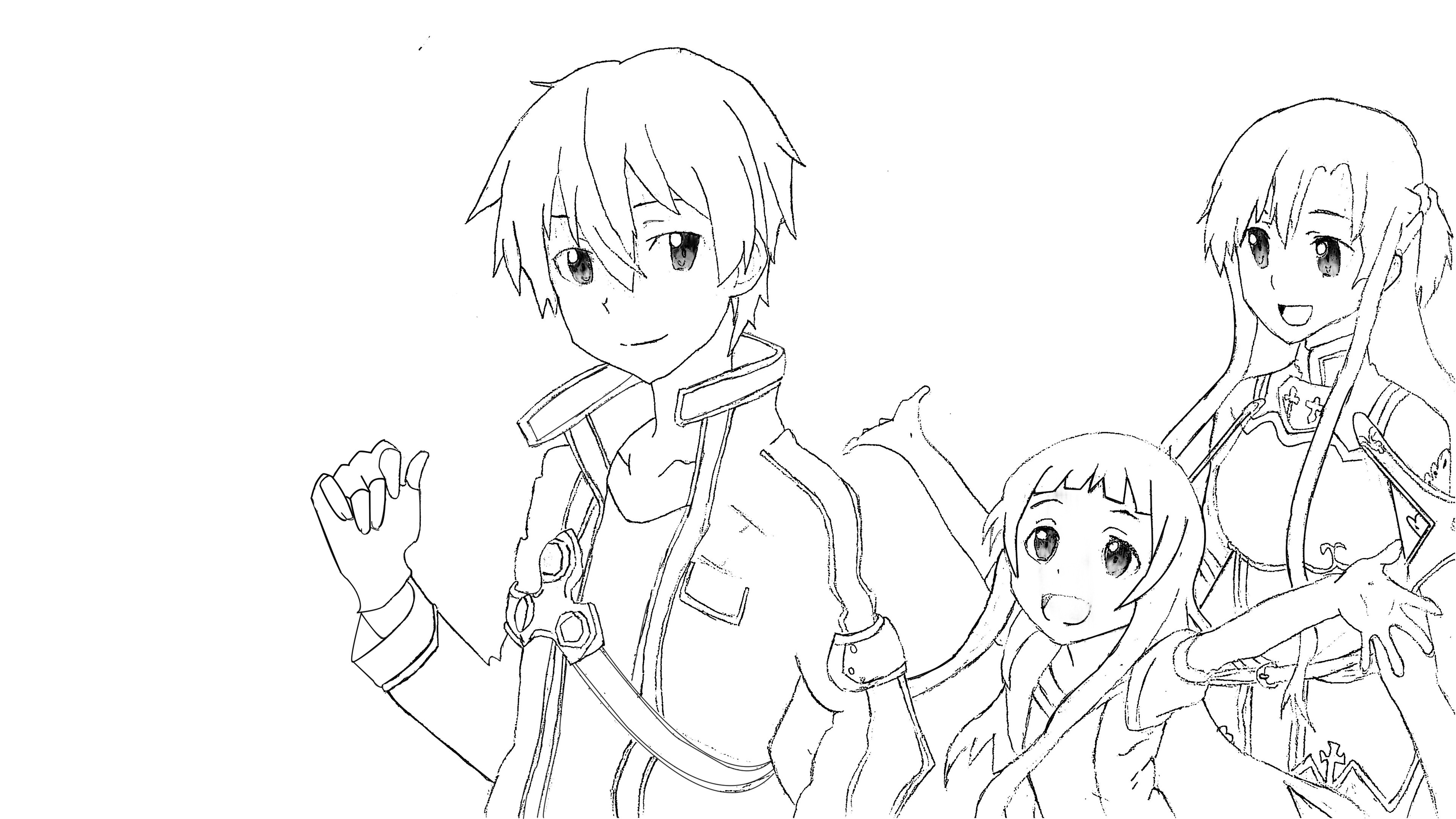 Kirito Asuna Yui On Kiri A Family Collection Of Sword 3840x2160 Kirito Asuna Yui On Kiri A Family Collection Of Sword