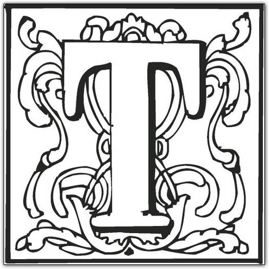 T Coloring Page 525x525 T Coloring Page