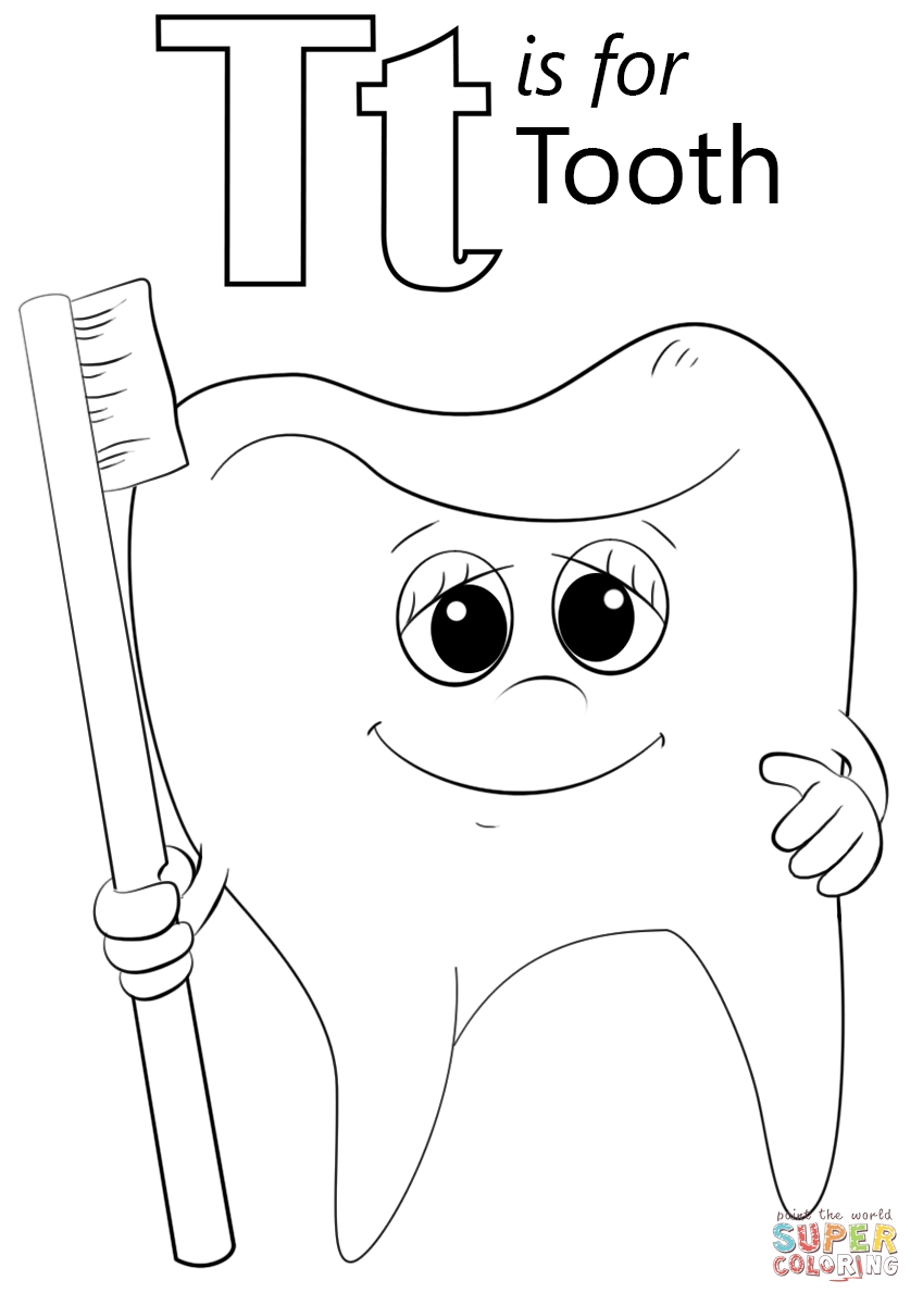 T Coloring Pages Letter Is For Tooth Page Free Printable 849x1200 T Coloring Pages Letter Is For Tooth Page Free Printable