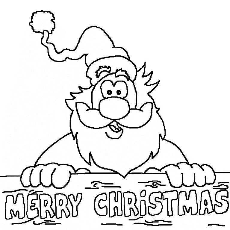 768x768 Download Santa Claus Saying Merry Christmas To You Coloring Pages