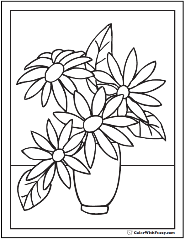 Flower Coloring Pages Customize And Print Pdf 590x762 Flower Coloring Pages Customize And Print Pdf