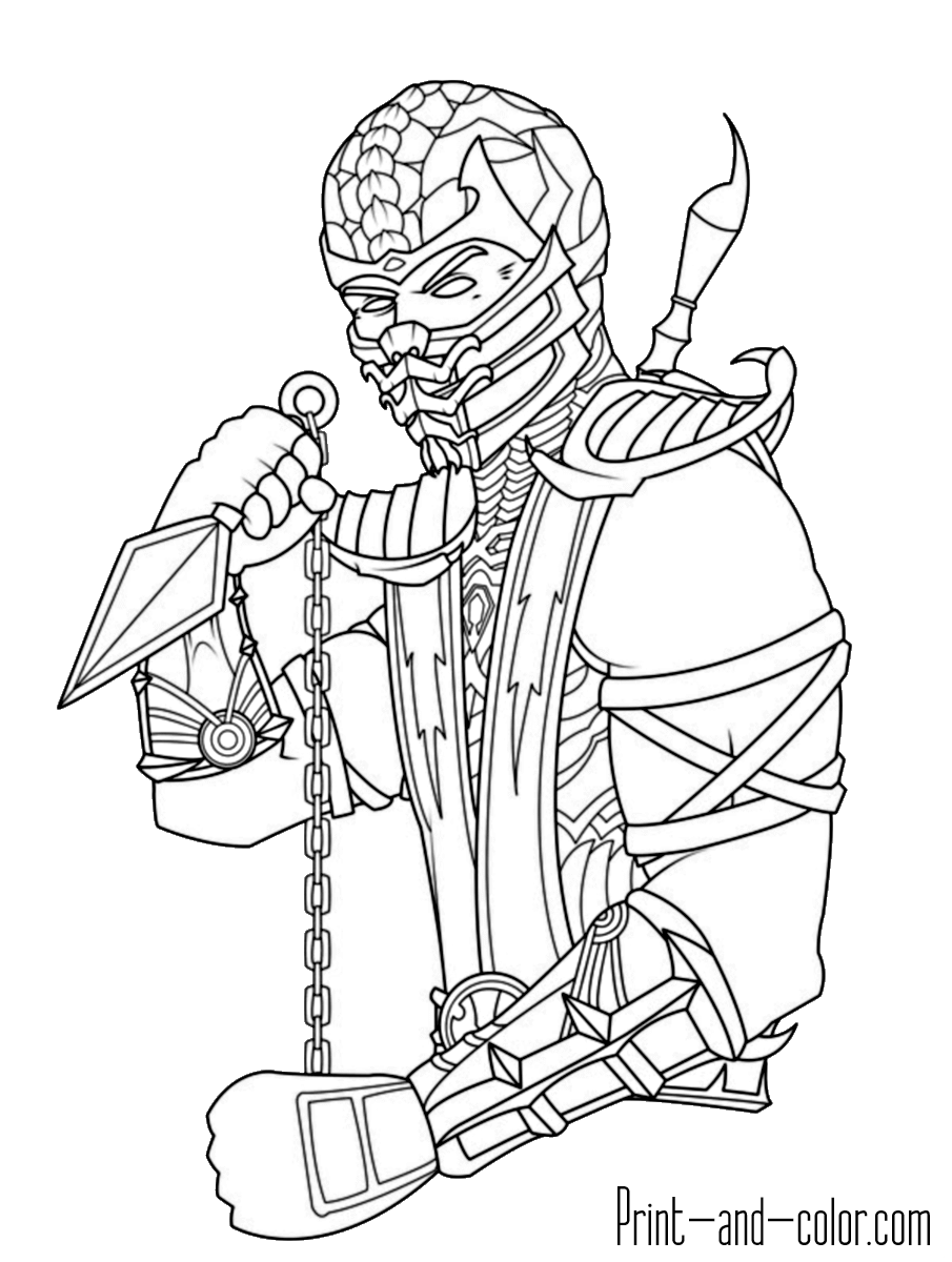 Mortal Kombat Coloring Pages Print 905x1200 Mortal Kombat Coloring Pages Print