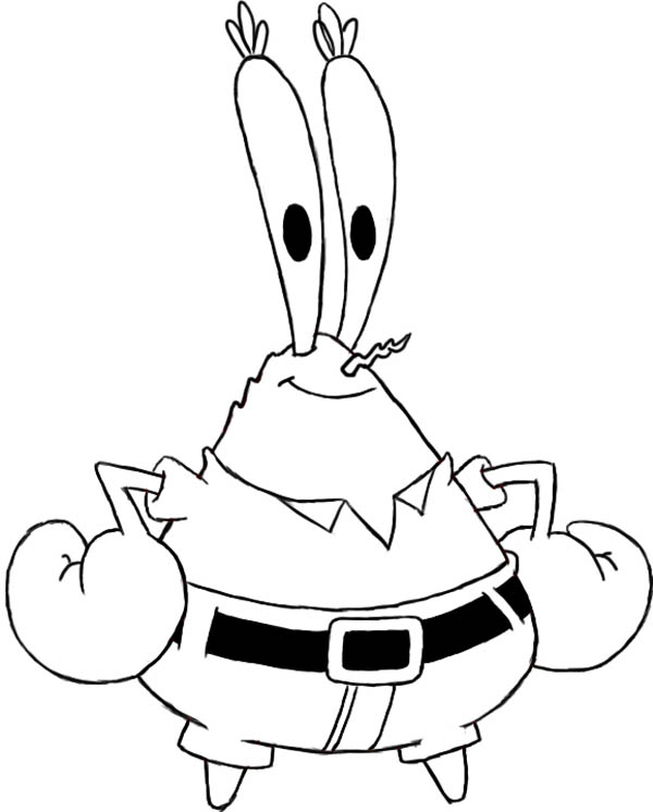 600x746 Awesome Drawing Of Mr Krabs Coloring Page