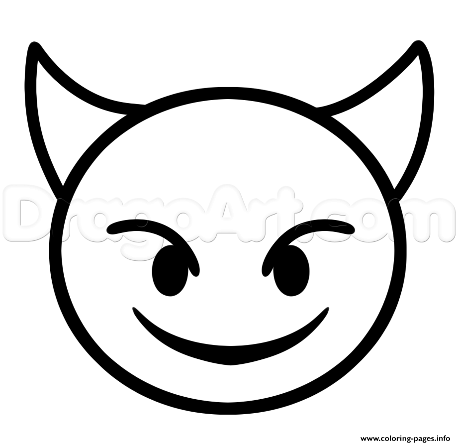 921x894 How To Draw Devil Emoji Step Coloring Pages Printable