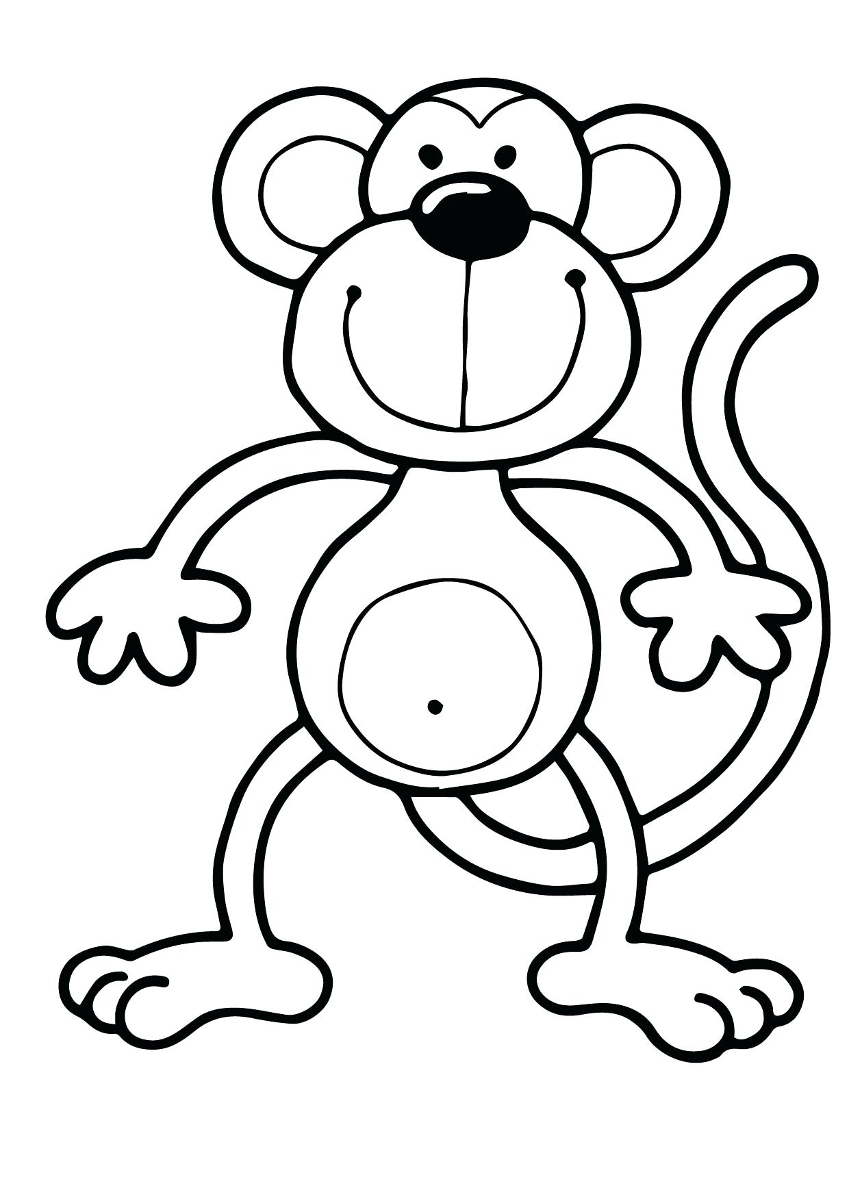1240x1754 Coloring Pages ~ Monkey Coloring Pages Draw Cute Baby Animals