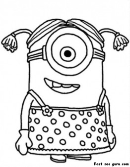 262x338 Printable Disney Minions Coloring Page For Kids