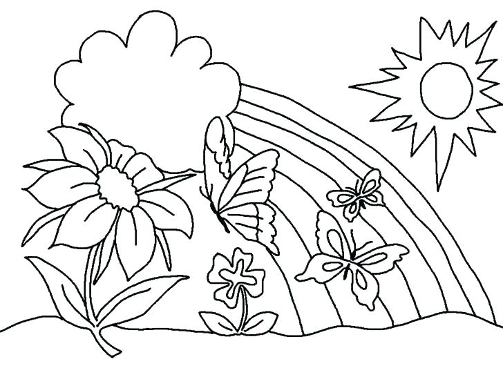 728x546 Coloring Pages For Kids Flowers