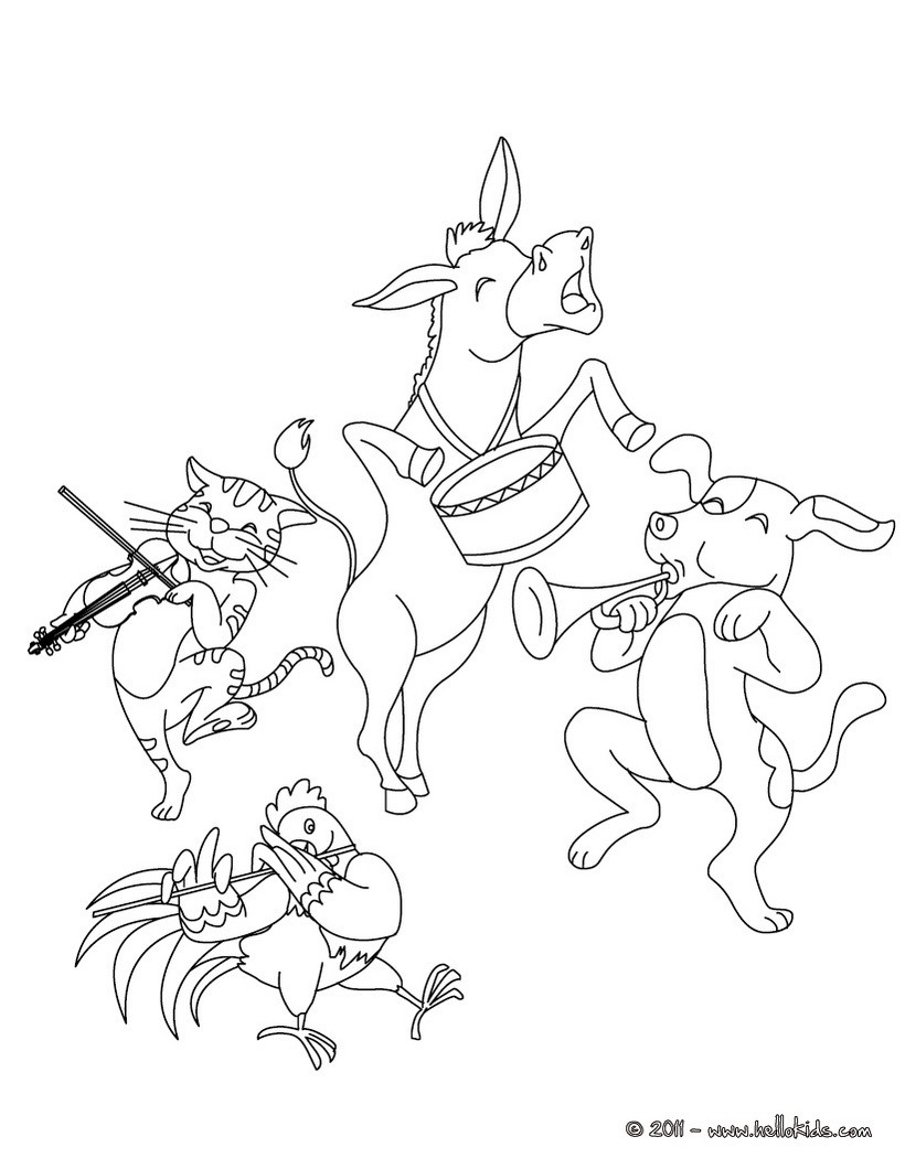 New The Bremen Town Musicians Tale Coloring Page Free Coloring 820x1060 New The Bremen Town Musicians Tale Coloring Page Free Coloring