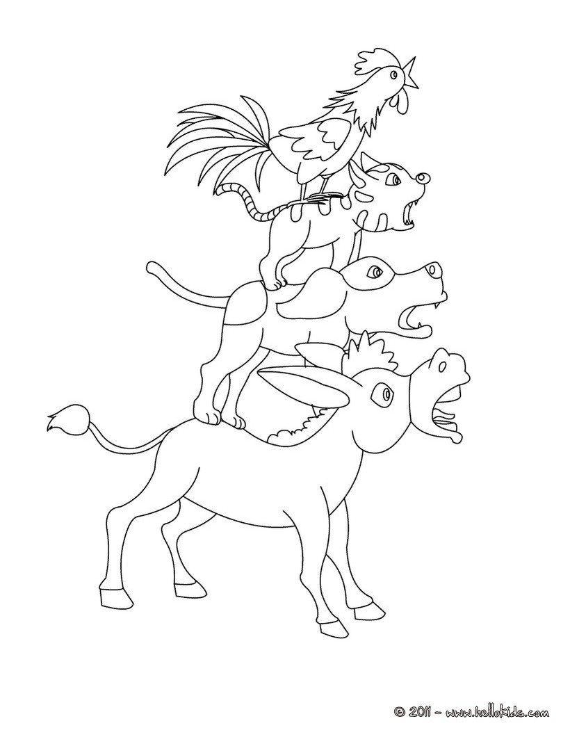The Bremen Town Musicians Tale Coloring Pages 820x1060 The Bremen Town Musicians Tale Coloring Pages