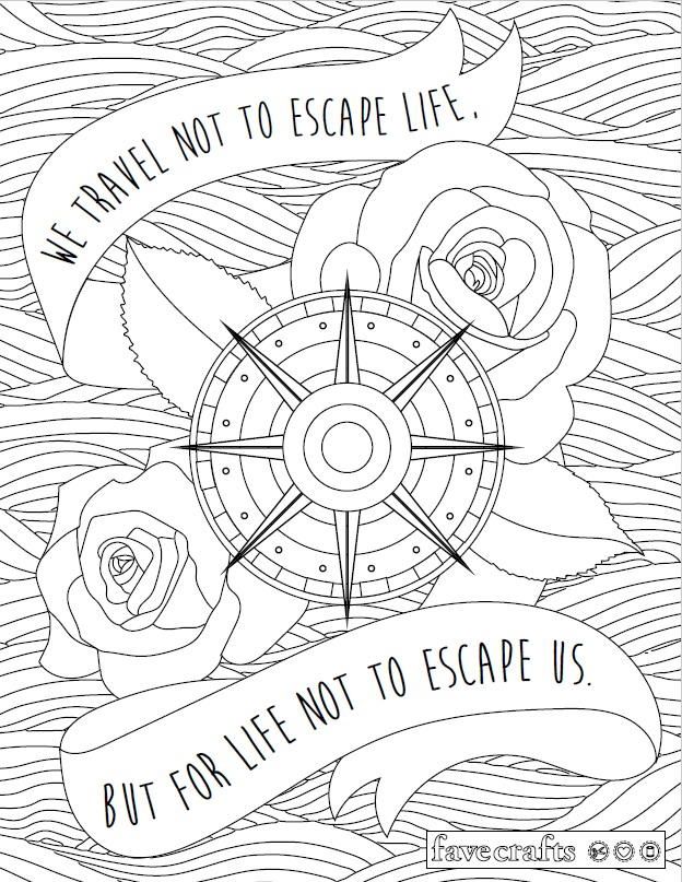 624x807 Travel Escape Adult Coloring Page Adult Coloring, Coloring Books