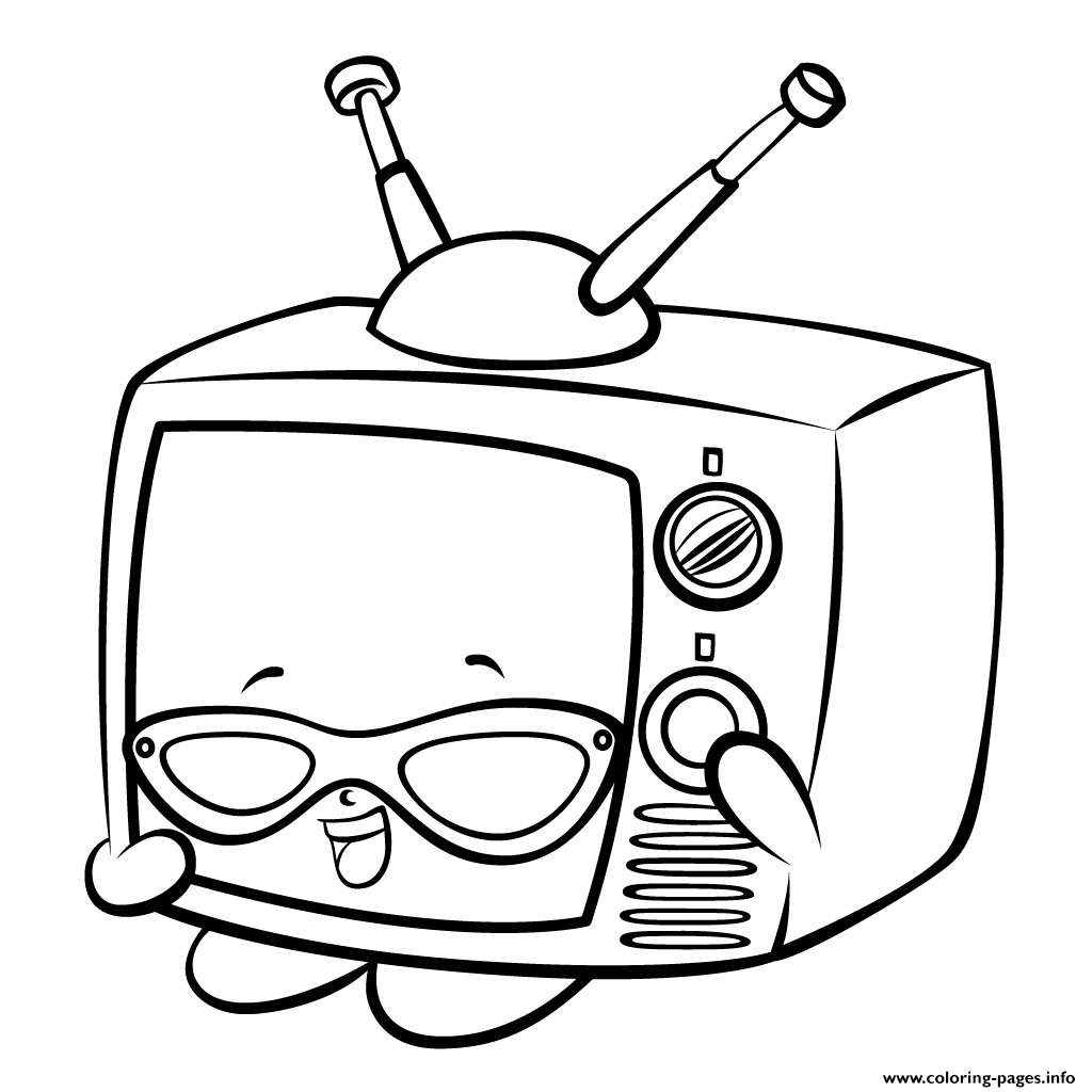 1024x1024 Print Teenie Tv In Glasses Shopkins Season 3 Coloring Pages Kids