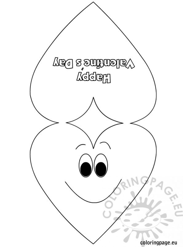 595x804 Valentine's Day Card Heart Template Coloring Page