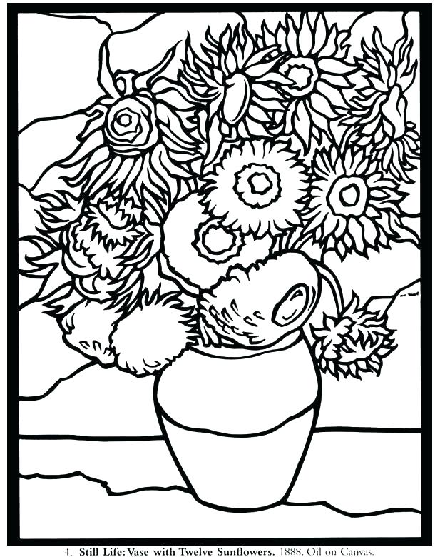Sunflowers Coloring Pages Van Coloring Pages Sunflower Coloring 617x780 Sunflowers Coloring Pages Van Coloring Pages Sunflower Coloring