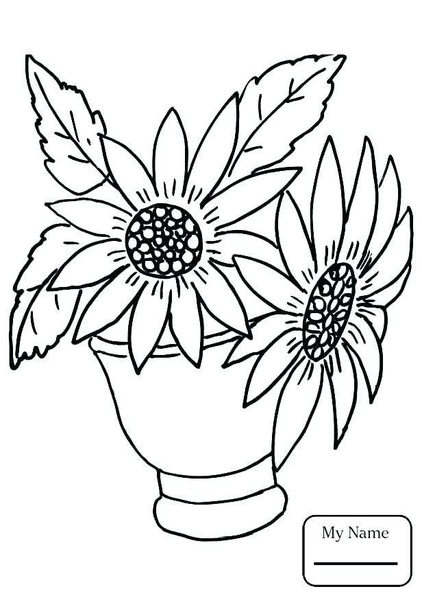 Sunflower Coloring Pages 616x871 Sunflower Coloring Pages