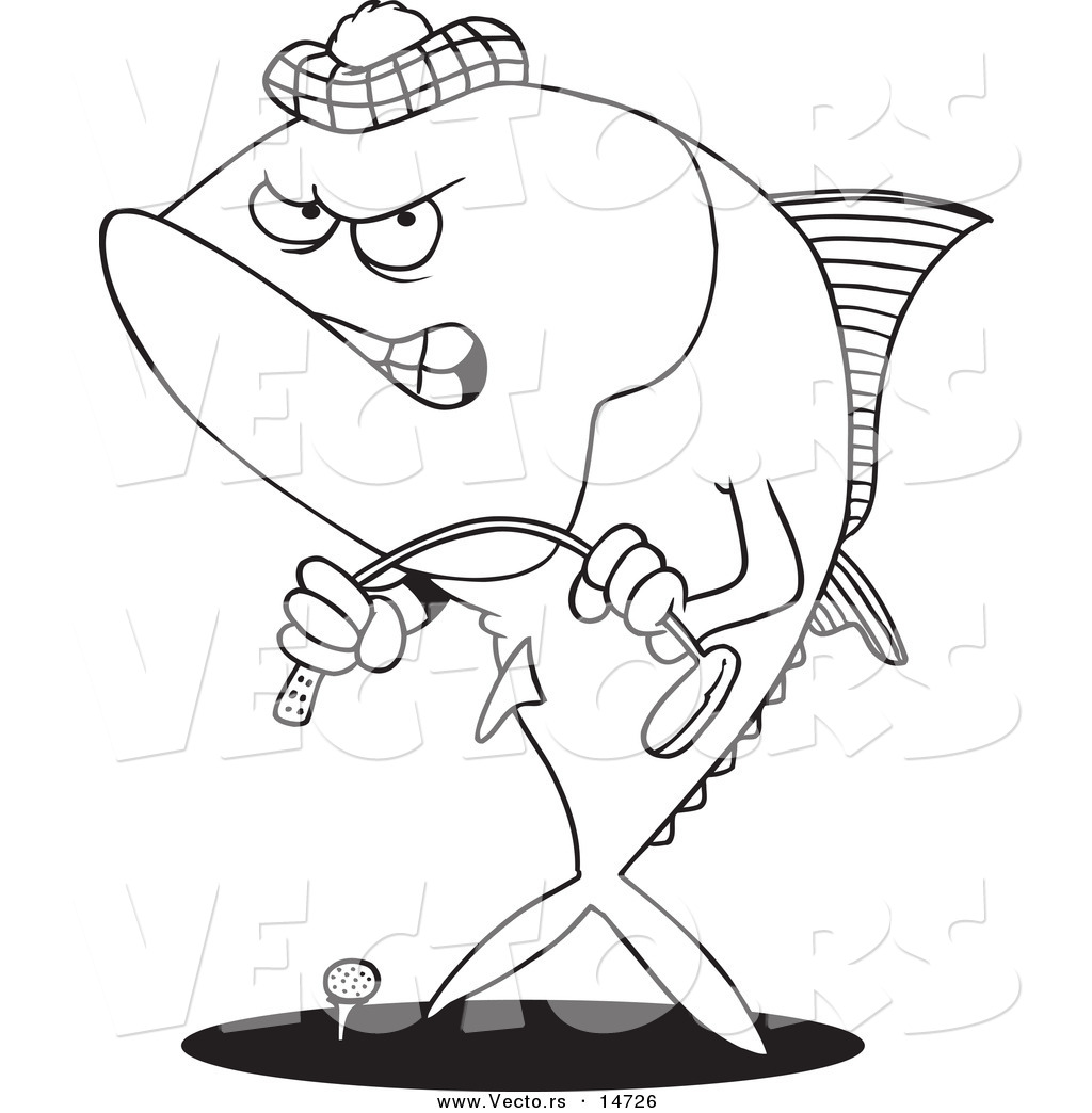 Golfloring Pages Vector Of Cartoon Mad Tuna Fish Playing Page 1024x1044 Golfloring Pages Vector Of Cartoon Mad Tuna Fish Playing Page