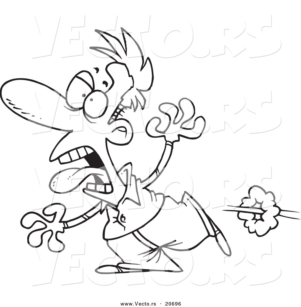 Vector Of A Cartoon Scared Man Running Coloring Page Outline By 1024x1044 Vector Of A Cartoon Scared Man Running Coloring Page Outline By