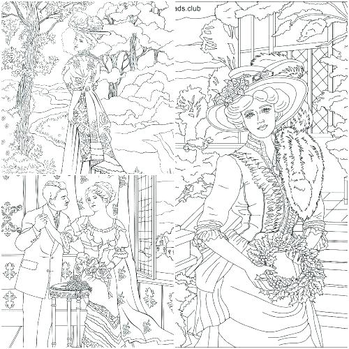 Victorian Ladies Coloring Pages Coloring Collection 500x500 Victorian Ladies Coloring Pages Coloring Collection