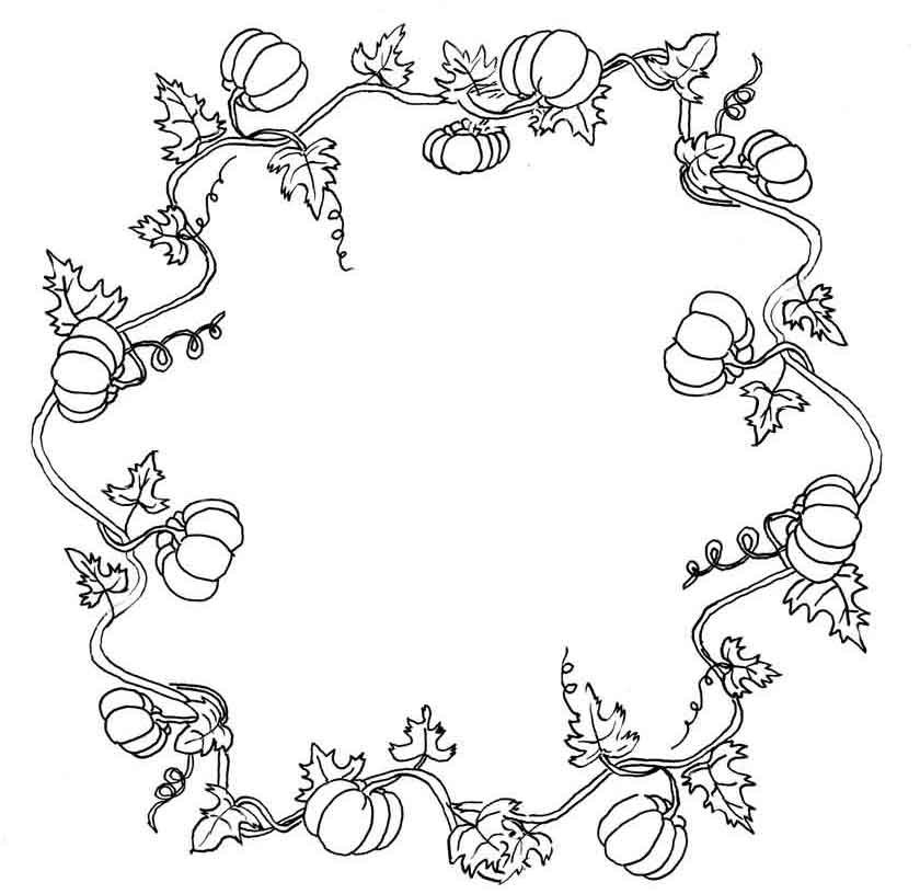 Pumpkin Vine Coloring Page Free Design Templates 840x816 Pumpkin Vine Coloring Page Free Design Templates