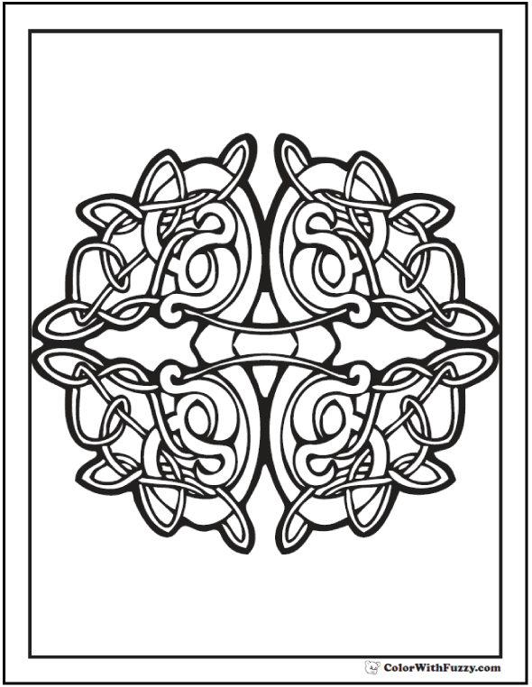 Celtic Coloring Page Tight Vine Tangle 590x762 Celtic Coloring Page Tight Vine Tangle