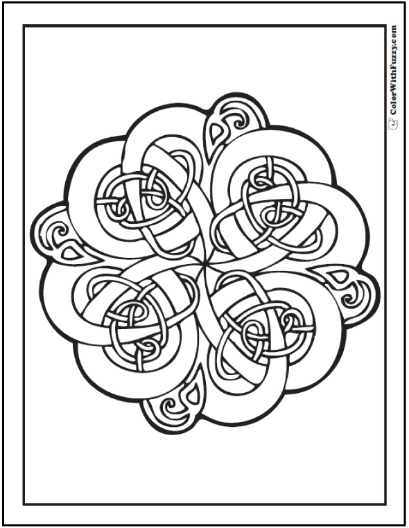 Celtic Knots Coloring Pages Swirls, Vines, And Leaves 590x762 Celtic Knots Coloring Pages Swirls, Vines, And Leaves