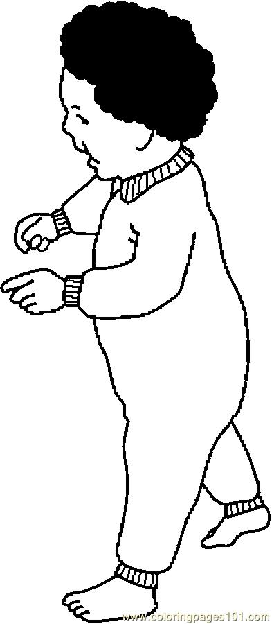 393x900 Infant Walking Coloring Page