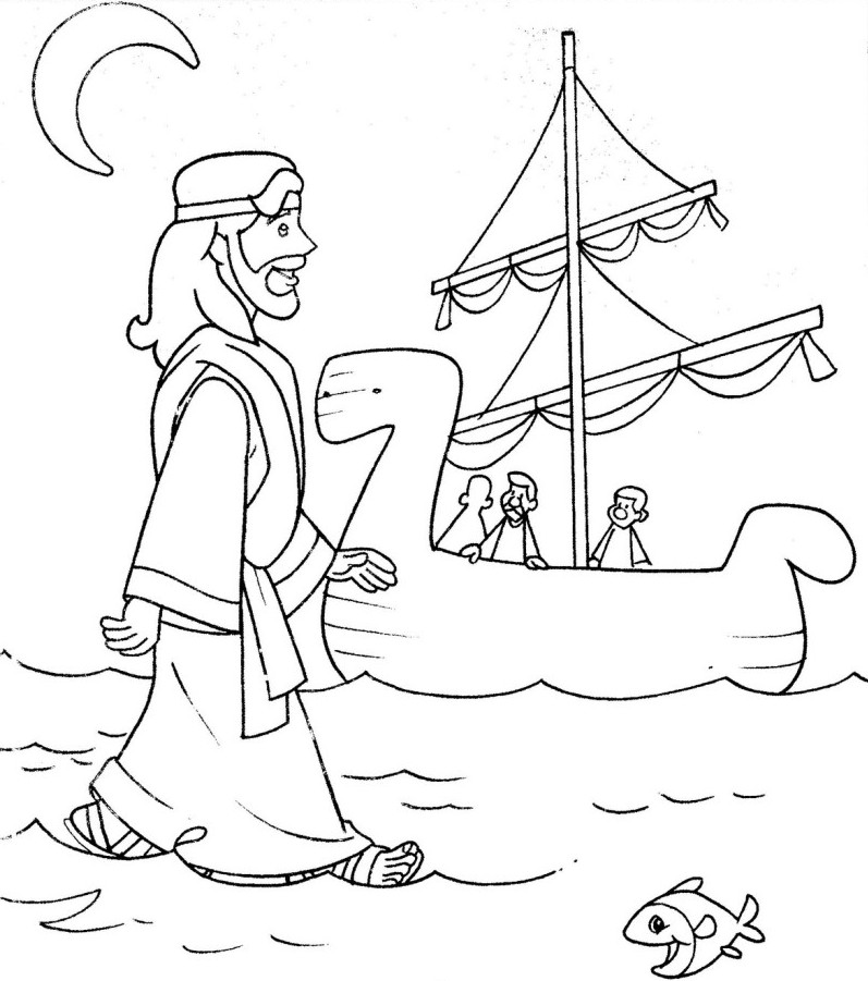 797x901 Peter Walks On Water Coloring Page 31 Jesus Walks On Water