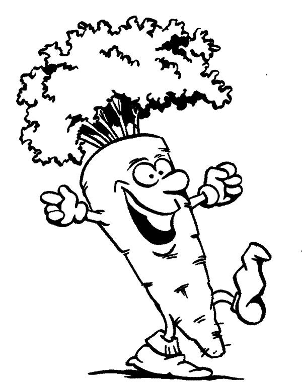 600x766 Walking Carrot Coloring Pages Best Place To Color